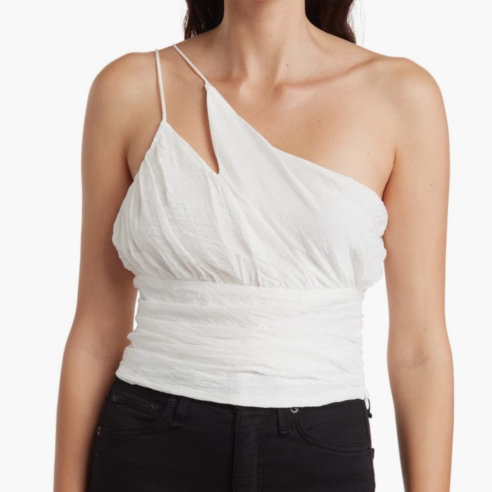 NWT Lush White Asymmetrical Tank Top